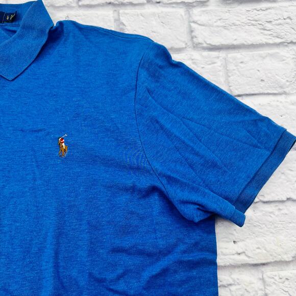 POLO RALPH LAUREN Men's Classic Fit Polo Shirt Large Blue Short Sleeve - Picture 4 of 9